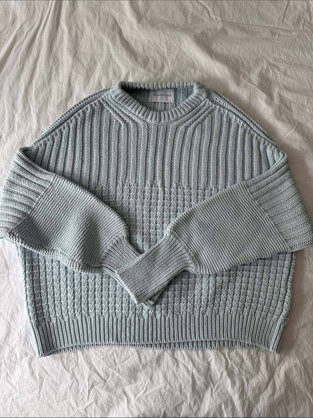 The Knotty Ones Delcia Blue Cotton Knit Sweater Like New